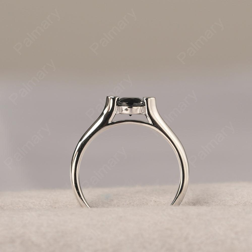 Cute Black Spinel Solitaire Ring - Palmary