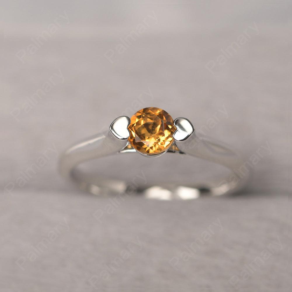 Cute Citrine Solitaire Ring - Palmary