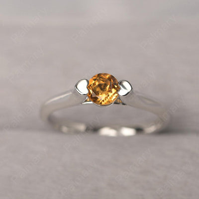 Cute Citrine Solitaire Ring - Palmary