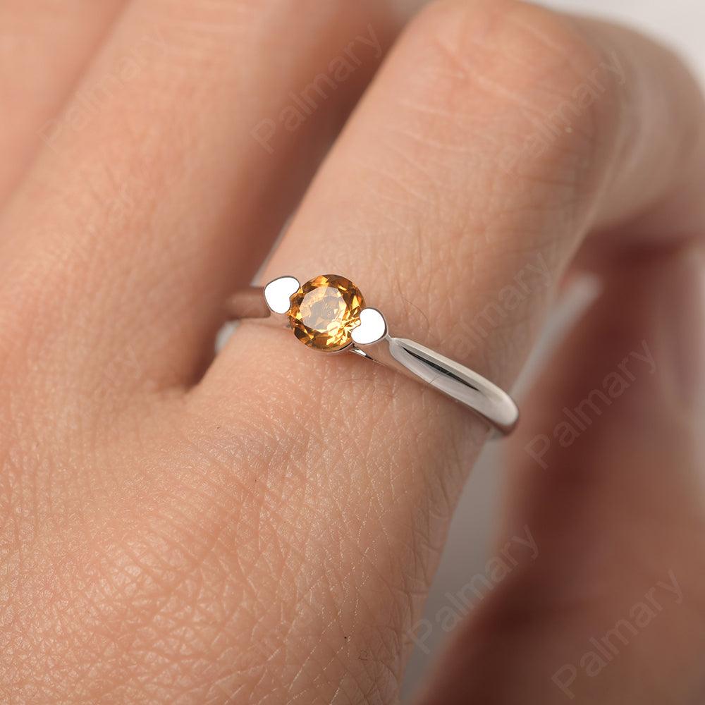 Cute Citrine Solitaire Ring - Palmary