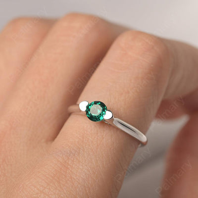 Cute Emerald Solitaire Ring - Palmary