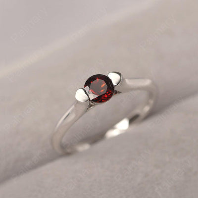 Cute Garnet Solitaire Ring - Palmary