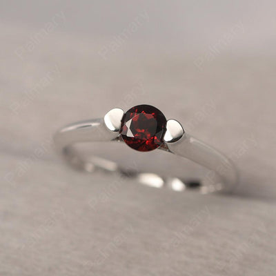 Cute Garnet Solitaire Ring - Palmary