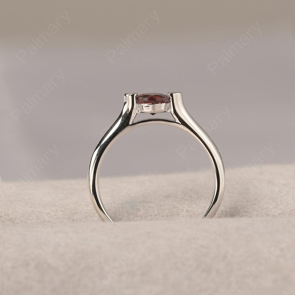 Cute Garnet Solitaire Ring - Palmary
