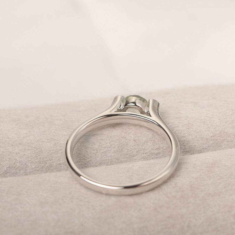Cute Green Amethyst Solitaire Ring - Palmary