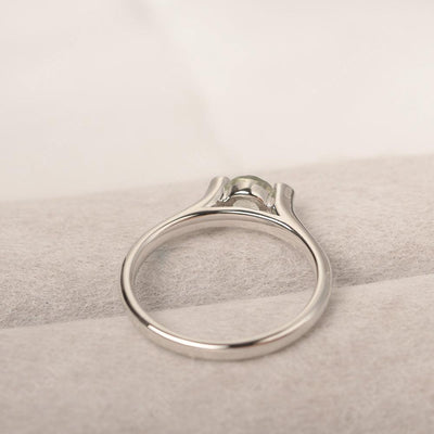 Cute Green Amethyst Solitaire Ring - Palmary