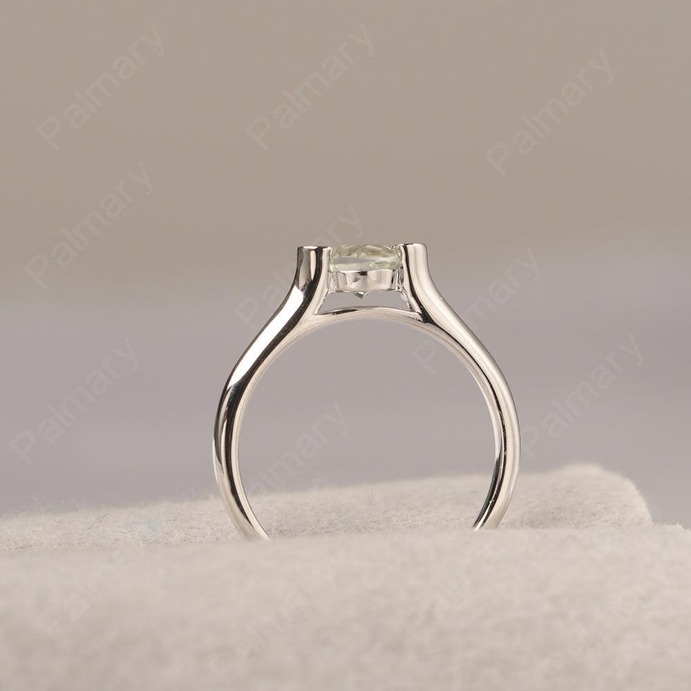 Cute Green Amethyst Solitaire Ring - Palmary