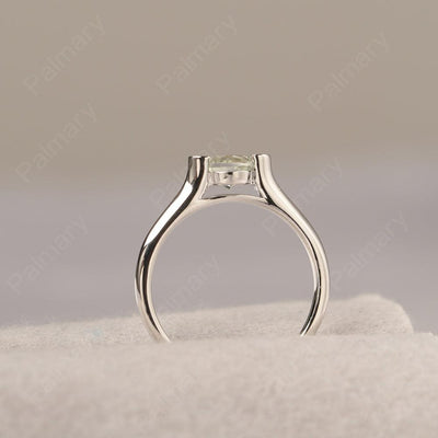 Cute Green Amethyst Solitaire Ring - Palmary