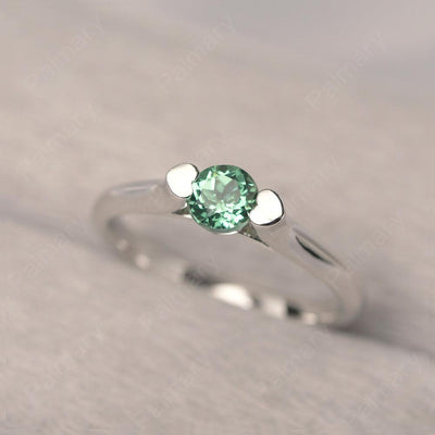 Cute Green Sapphire Solitaire Ring - Palmary