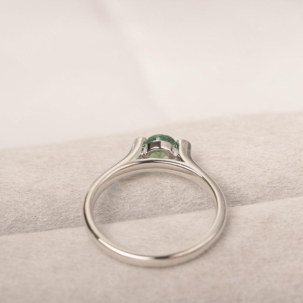 Cute Green Sapphire Solitaire Ring - Palmary