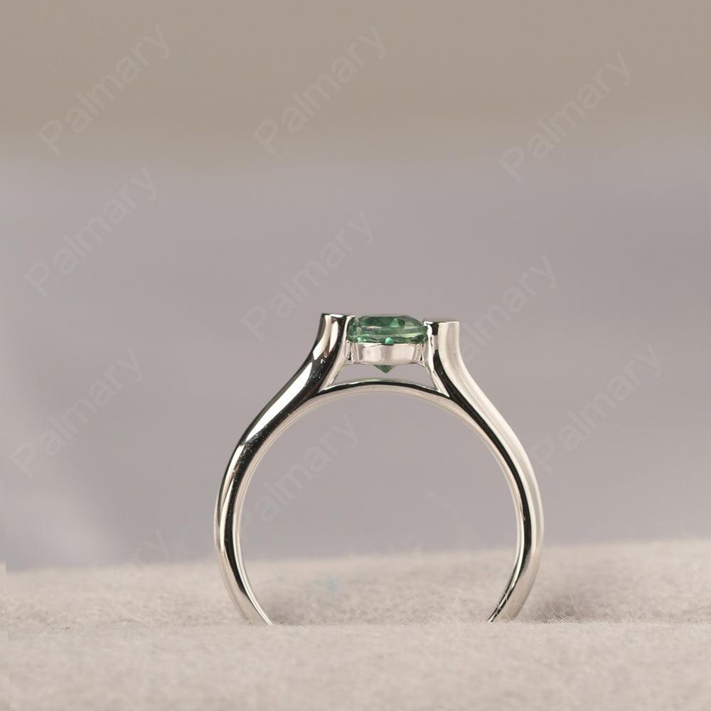 Cute Green Sapphire Solitaire Ring - Palmary