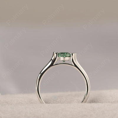 Cute Green Sapphire Solitaire Ring - Palmary