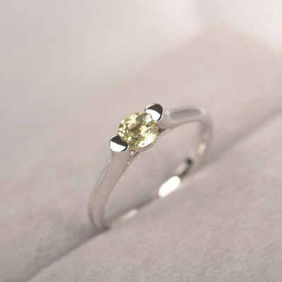 Cute Lemon Quartz Solitaire Ring - Palmary