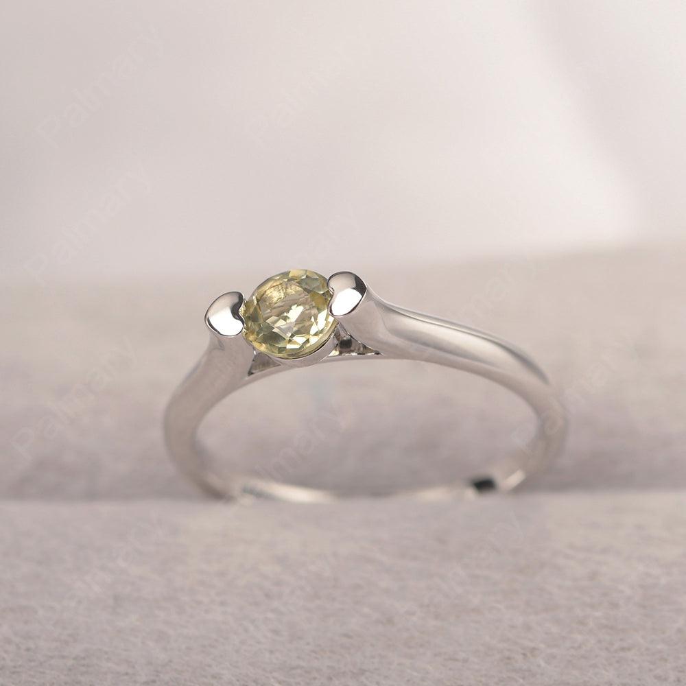 Cute Lemon Quartz Solitaire Ring - Palmary