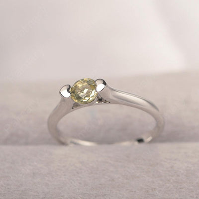 Cute Lemon Quartz Solitaire Ring - Palmary