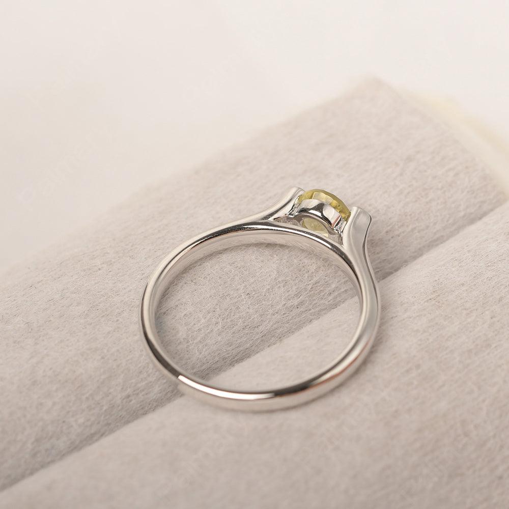 Cute Lemon Quartz Solitaire Ring - Palmary