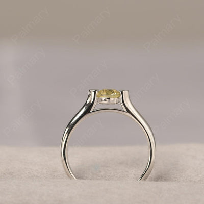 Cute Lemon Quartz Solitaire Ring - Palmary