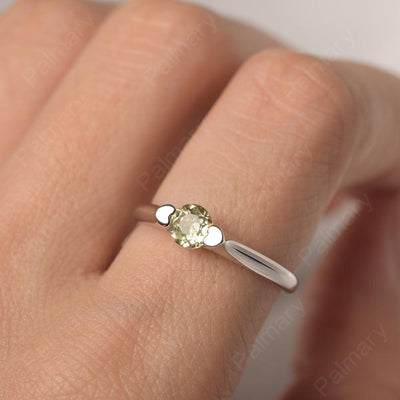 Cute Lemon Quartz Solitaire Ring - Palmary