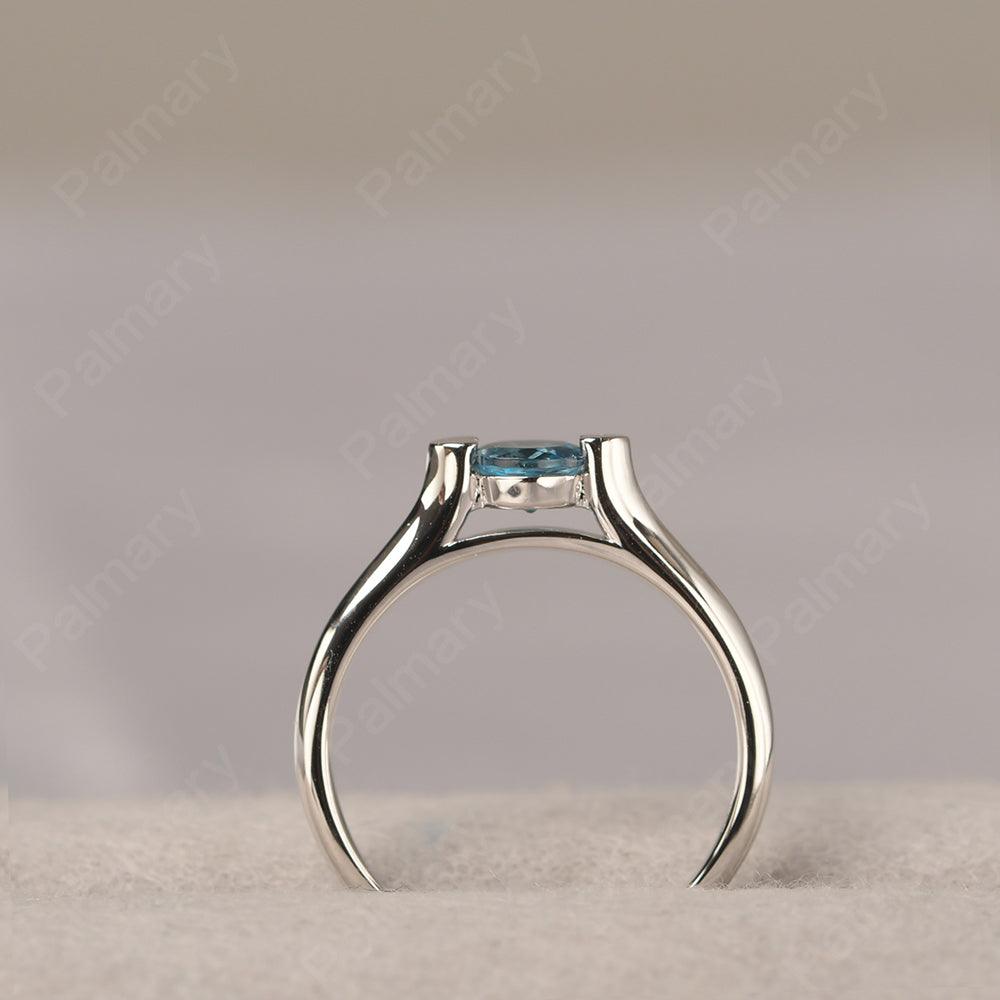 Cute London Blue Topaz Solitaire Ring - Palmary