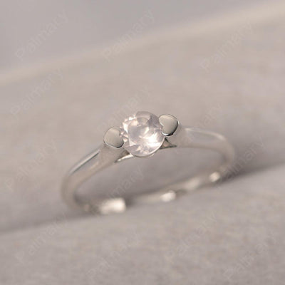 Cute Rose Quartz Solitaire Ring - Palmary