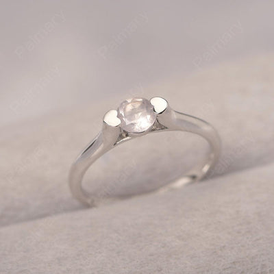 Cute Rose Quartz Solitaire Ring - Palmary