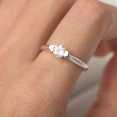 Cute Rose Quartz Solitaire Ring - Palmary