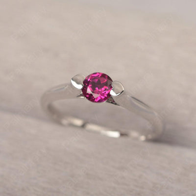 Cute Ruby Solitaire Ring - Palmary