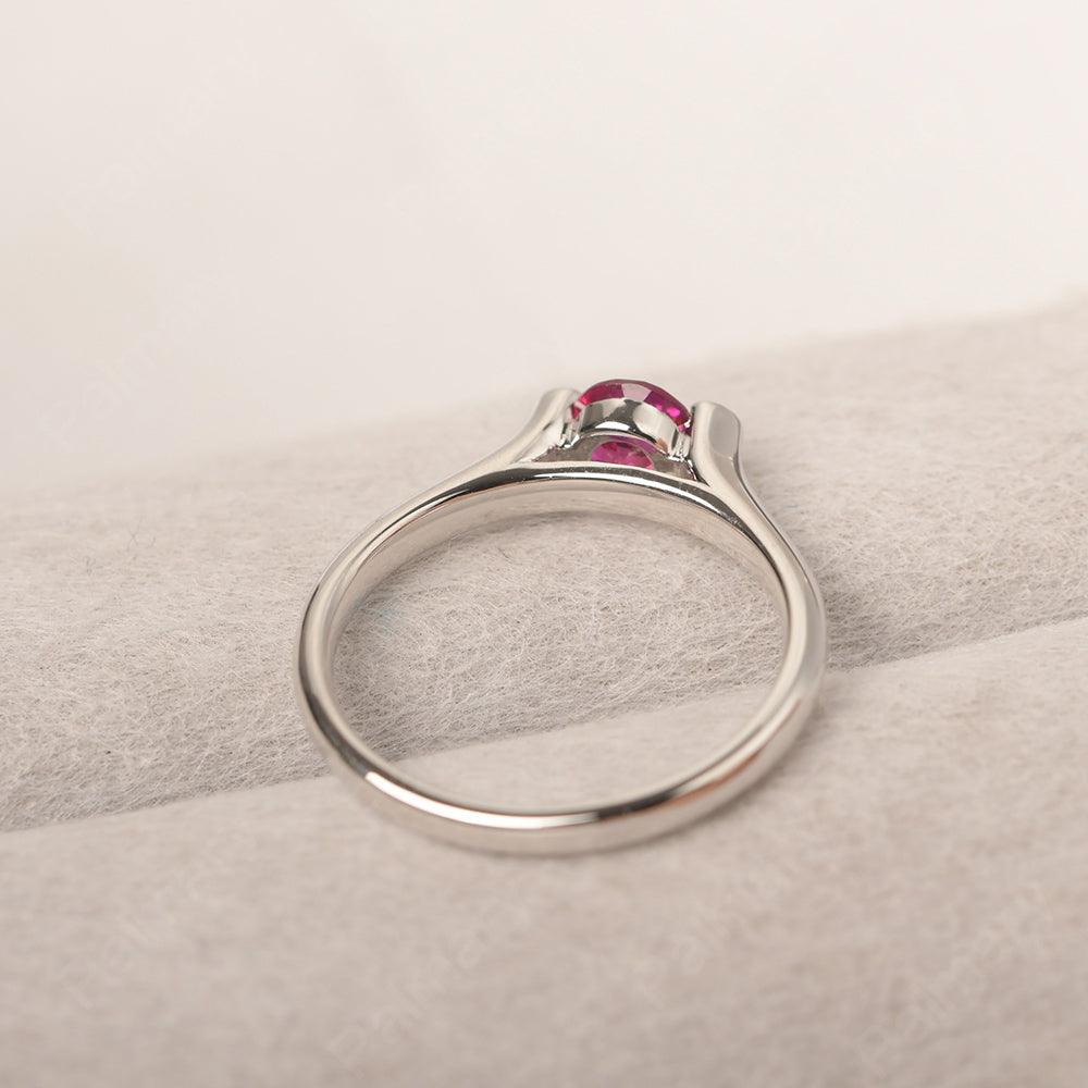 Cute Ruby Solitaire Ring - Palmary