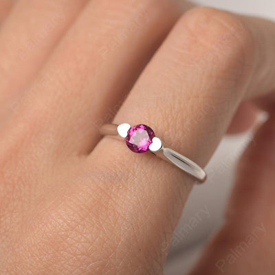 Cute Ruby Solitaire Ring - Palmary