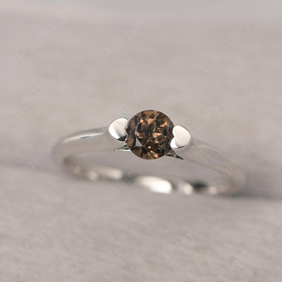 Cute Smoky Quartz  Solitaire Ring - Palmary