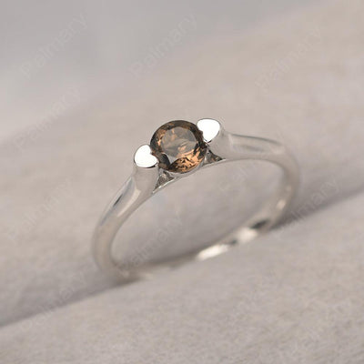 Cute Smoky Quartz  Solitaire Ring - Palmary