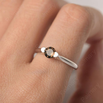 Cute Smoky Quartz  Solitaire Ring - Palmary