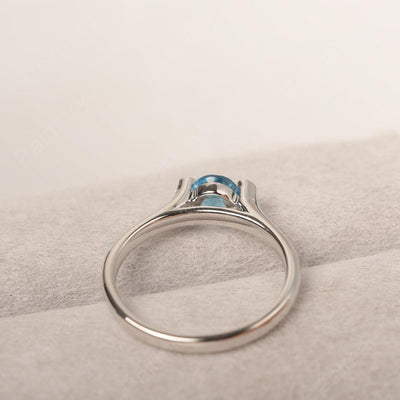 Cute Swiss Blue Topaz Solitaire Ring - Palmary