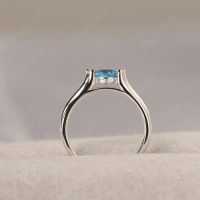 Cute Swiss Blue Topaz Solitaire Ring - Palmary