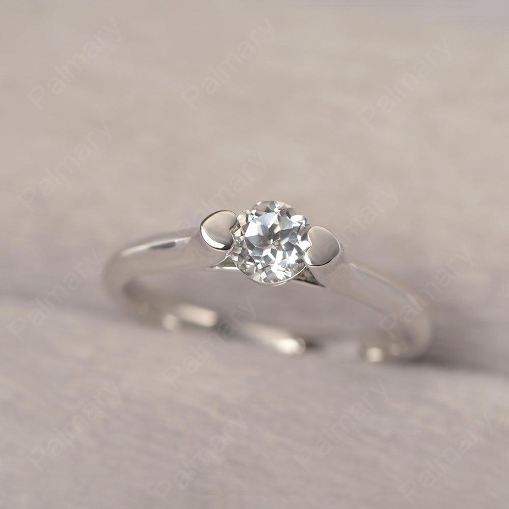 Cute White Topaz Solitaire Ring - Palmary