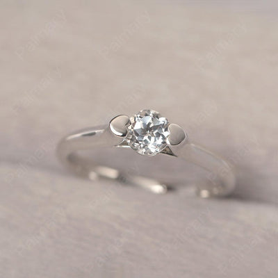 Cute White Topaz Solitaire Ring - Palmary