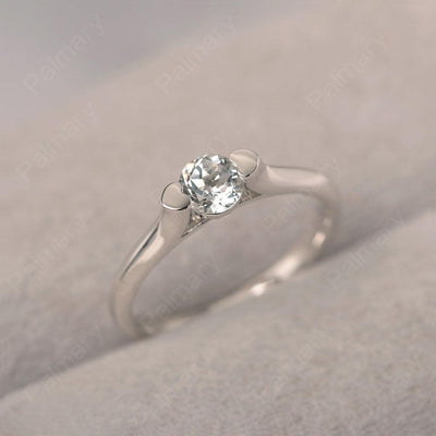 Cute White Topaz Solitaire Ring - Palmary
