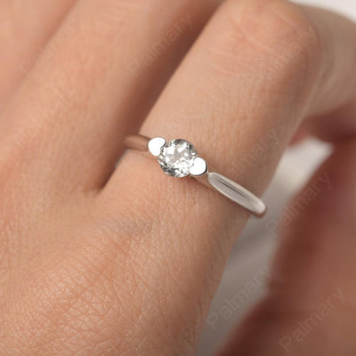 Cute White Topaz Solitaire Ring - Palmary
