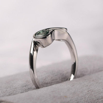 Two Stone Cubic Zirconia And Green Sapphire Mothers Ring - Palmary