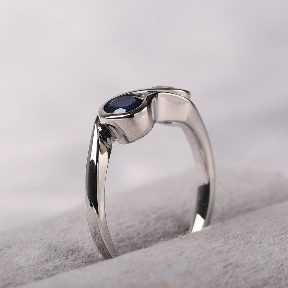 Two Stone Cubic Zirconia And Sapphire Mothers Ring - Palmary