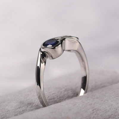 Two Stone Cubic Zirconia And Sapphire Mothers Ring - Palmary