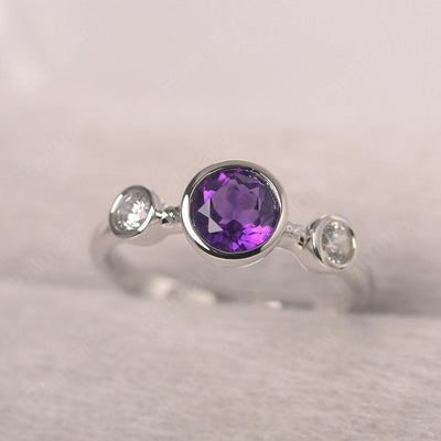 Three Stone Amethyst Mothers Ring - Palmary