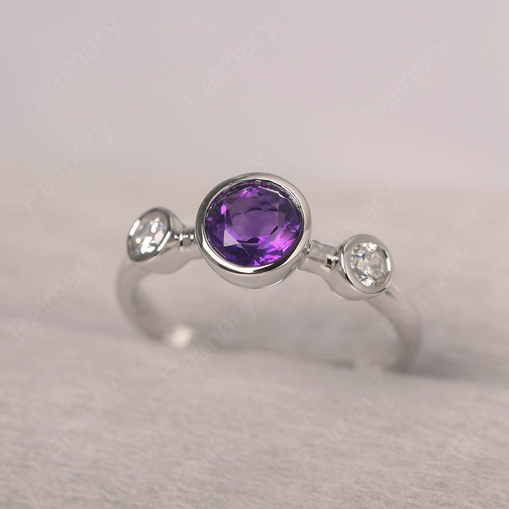 Three Stone Amethyst Mothers Ring - Palmary