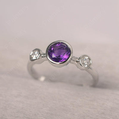 Three Stone Amethyst Mothers Ring - Palmary
