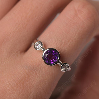 Three Stone Amethyst Mothers Ring - Palmary