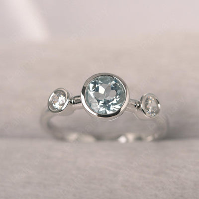 Three Stone Aquamarine Mothers Ring - Palmary