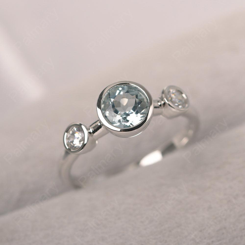 Three Stone Aquamarine Mothers Ring - Palmary