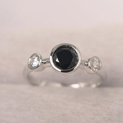 Three Stone Black Spinel Mothers Ring - Palmary