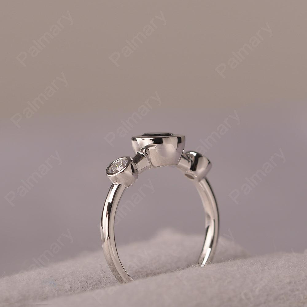 Three Stone Black Spinel Mothers Ring - Palmary