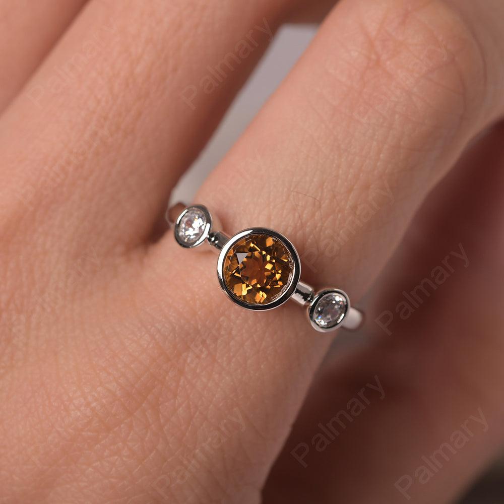 Three Stone Citrine Mothers Ring - Palmary